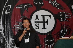 Photo of an AFS member at the Seattle Annual Meeting